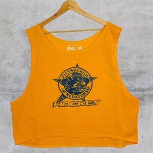 Vintage 90s Pittsburgh Predators Hockey Graphic Sleeveless Cropped Jersey Tank